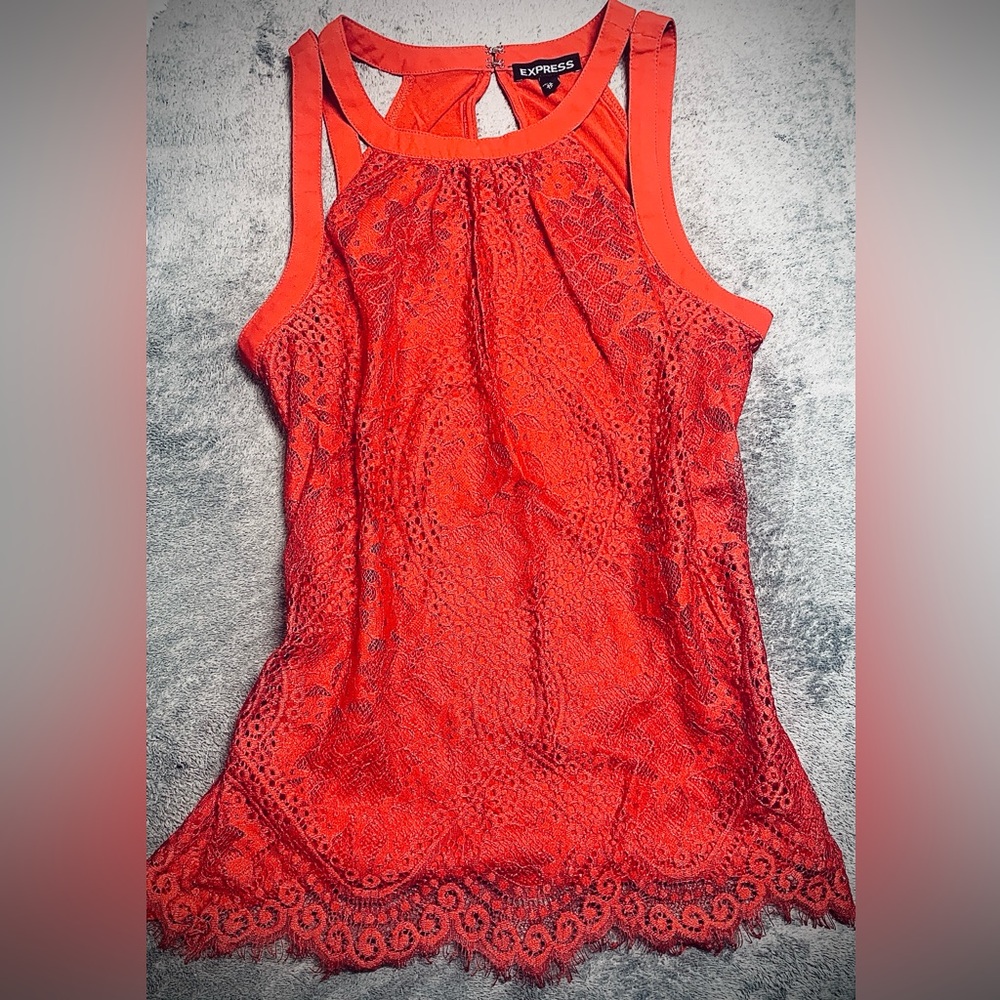 Express Vibrant & Detailed Lace Tank Top